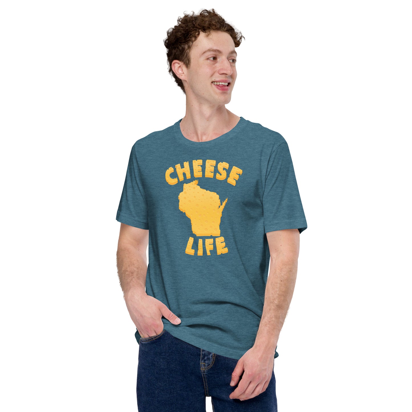 Mens Cheese Life Wisconsin Short Sleeve Tee