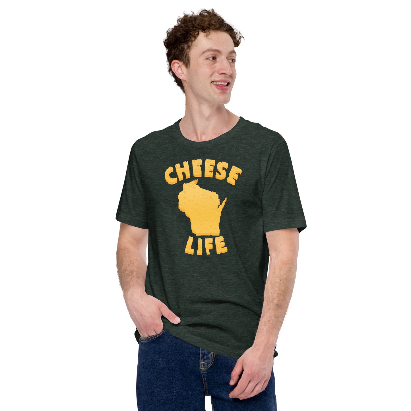 Mens Cheese Life Wisconsin Short Sleeve Tee