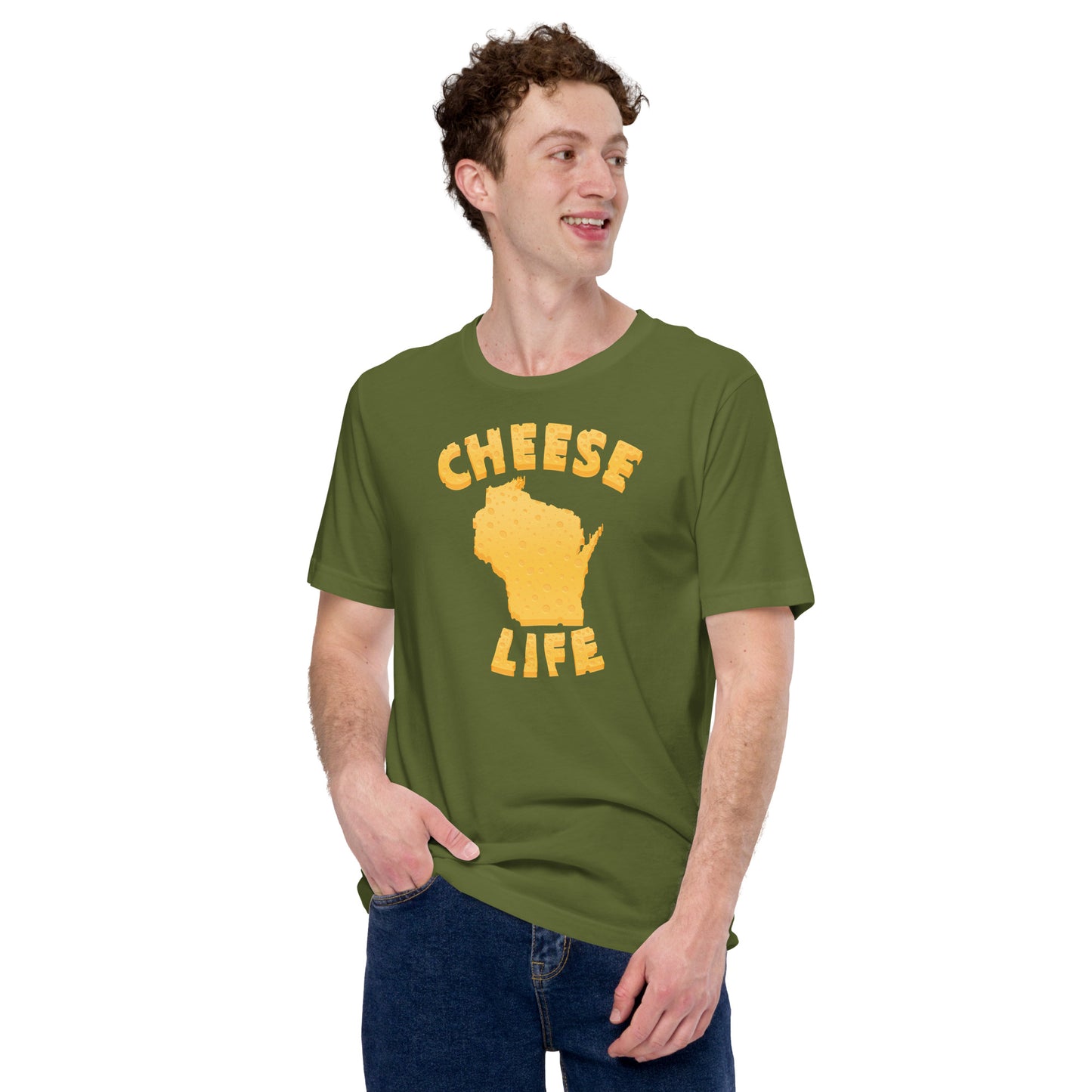 Mens Cheese Life Wisconsin Short Sleeve Tee
