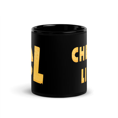 Cheese Life Logo Black Ceramic Mug