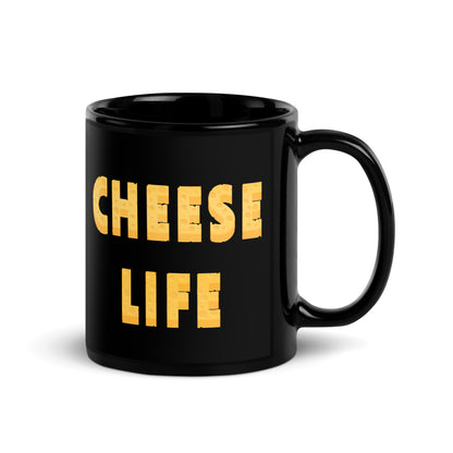 Cheese Life Classic Wisconsin Black Ceramic Mug