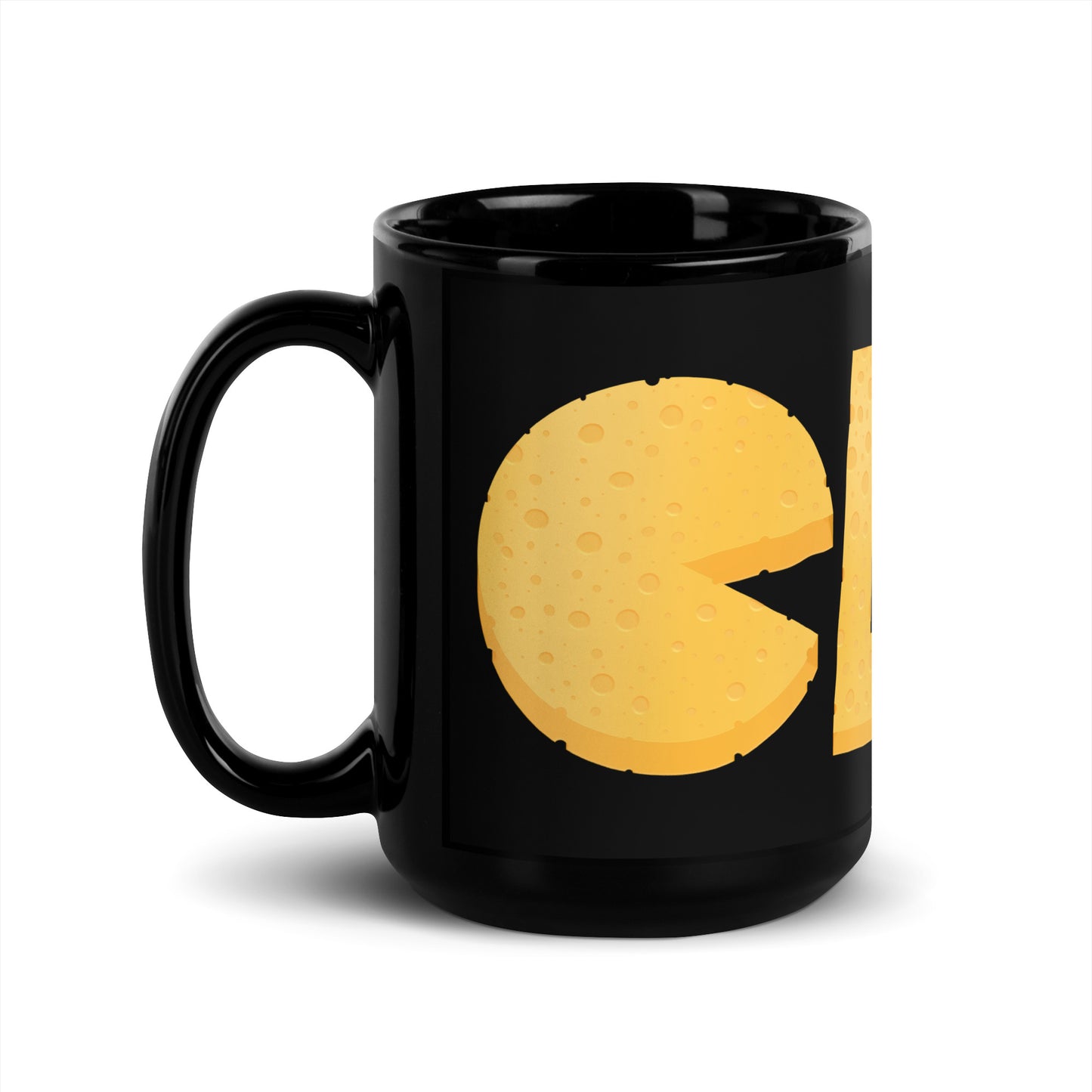 Cheese Life Logo Black Ceramic Mug