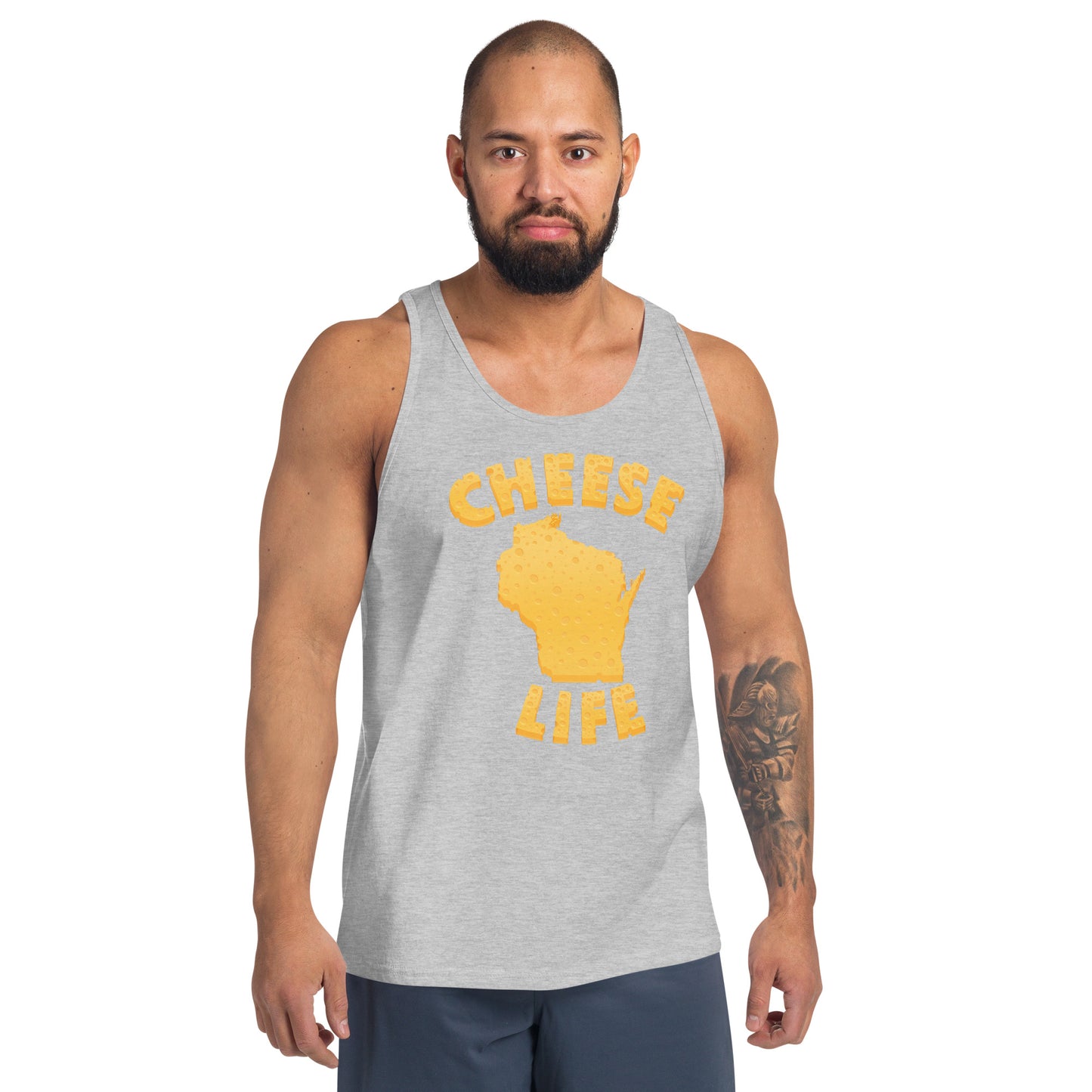 Mens Cheese Life Wisconsin Tank Top