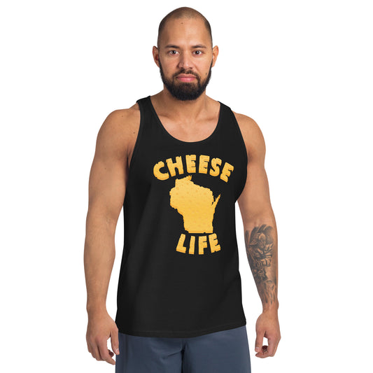 Mens Cheese Life Wisconsin Tank Top