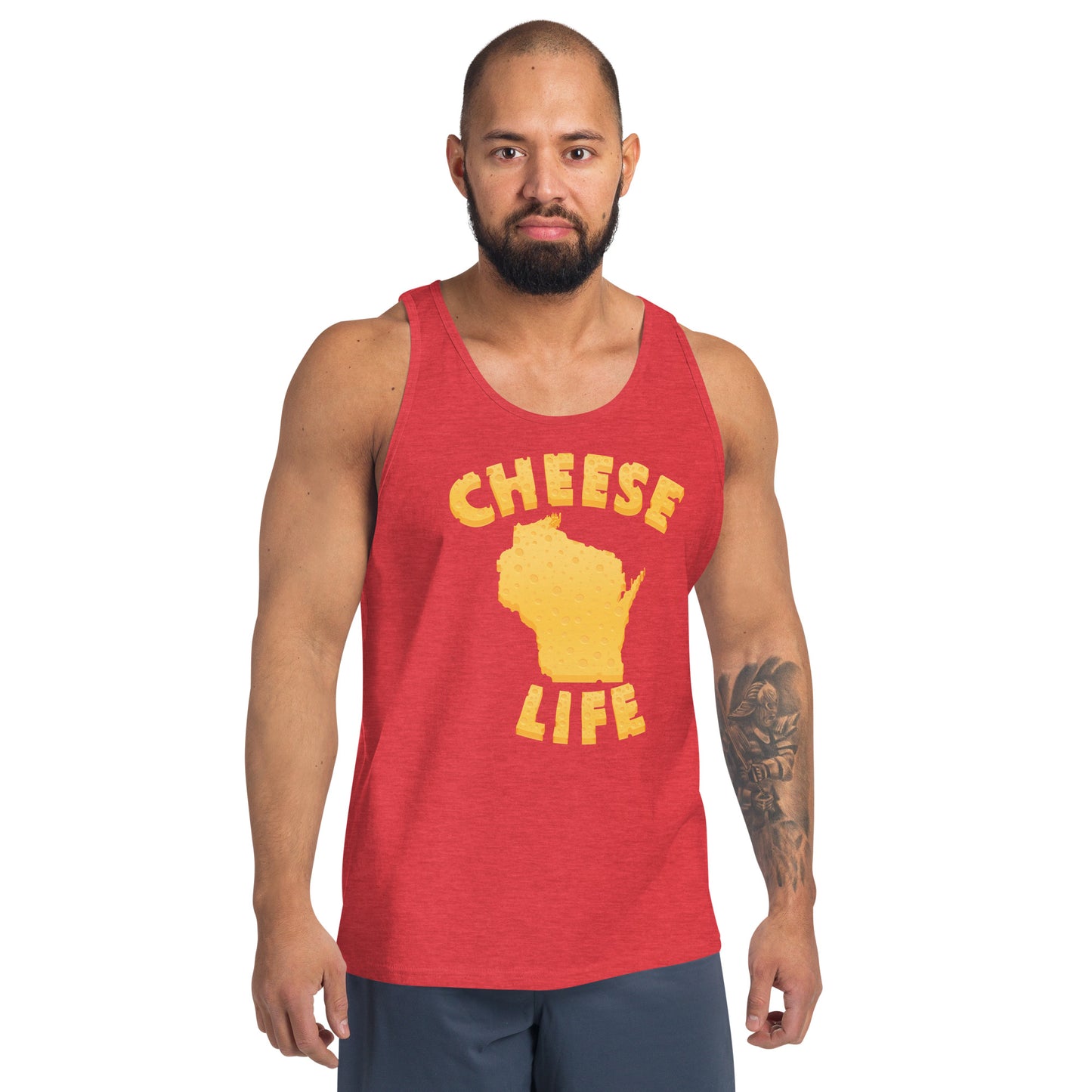 Mens Cheese Life Wisconsin Tank Top