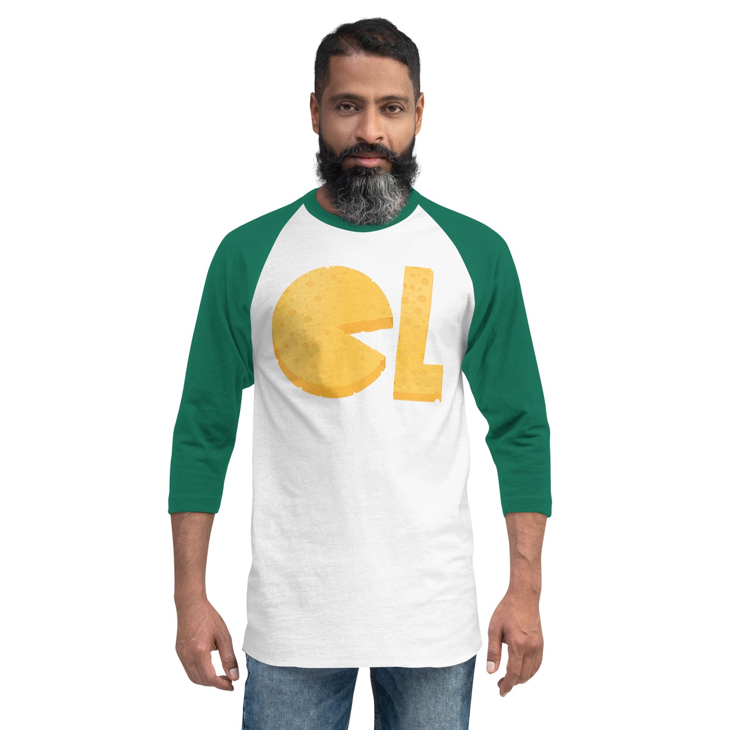 Mens Cheese Life Logo ¾ Sleeve Raglan Shirt
