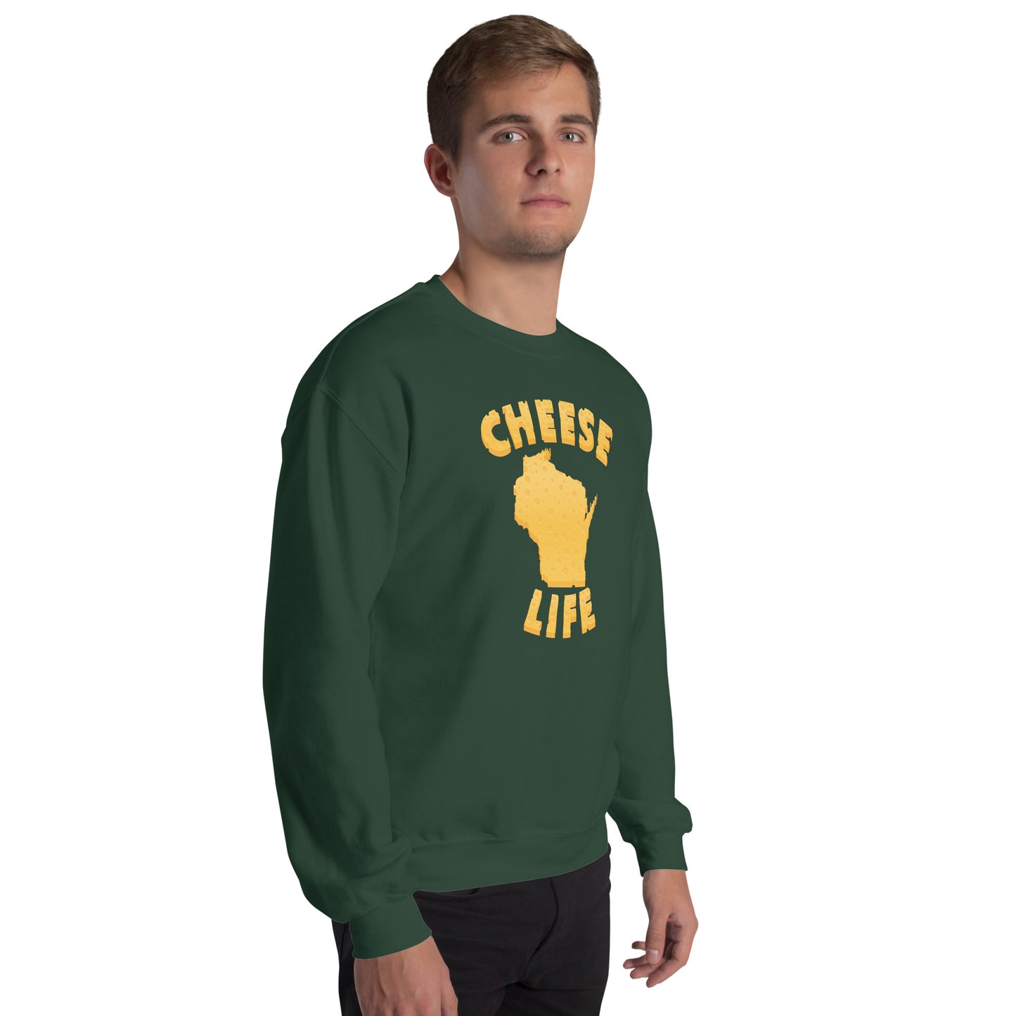 Mens Cheese Life Wisconsin Sweatshirt