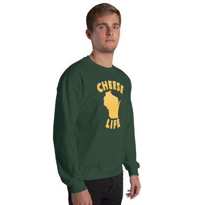 Mens Cheese Life Wisconsin Sweatshirt