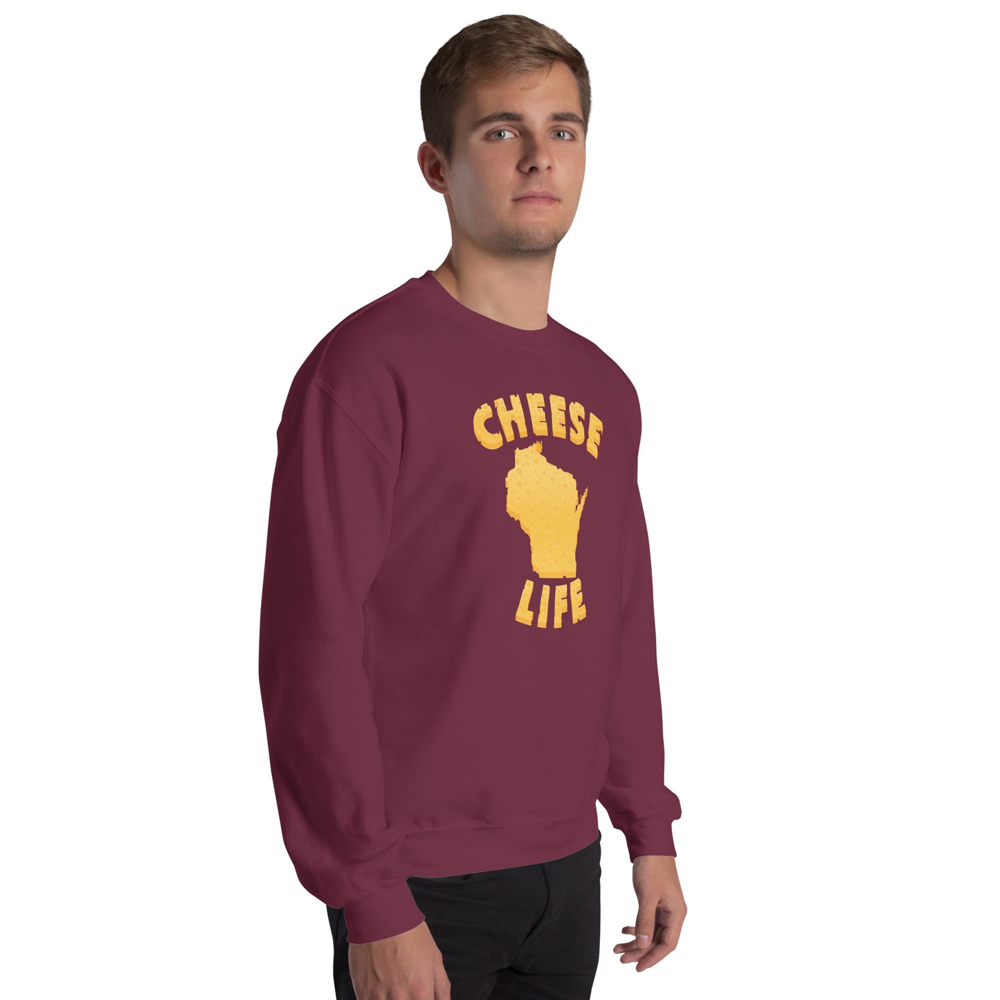 Mens Cheese Life Wisconsin Sweatshirt