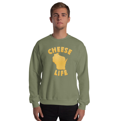 Mens Cheese Life Wisconsin Sweatshirt