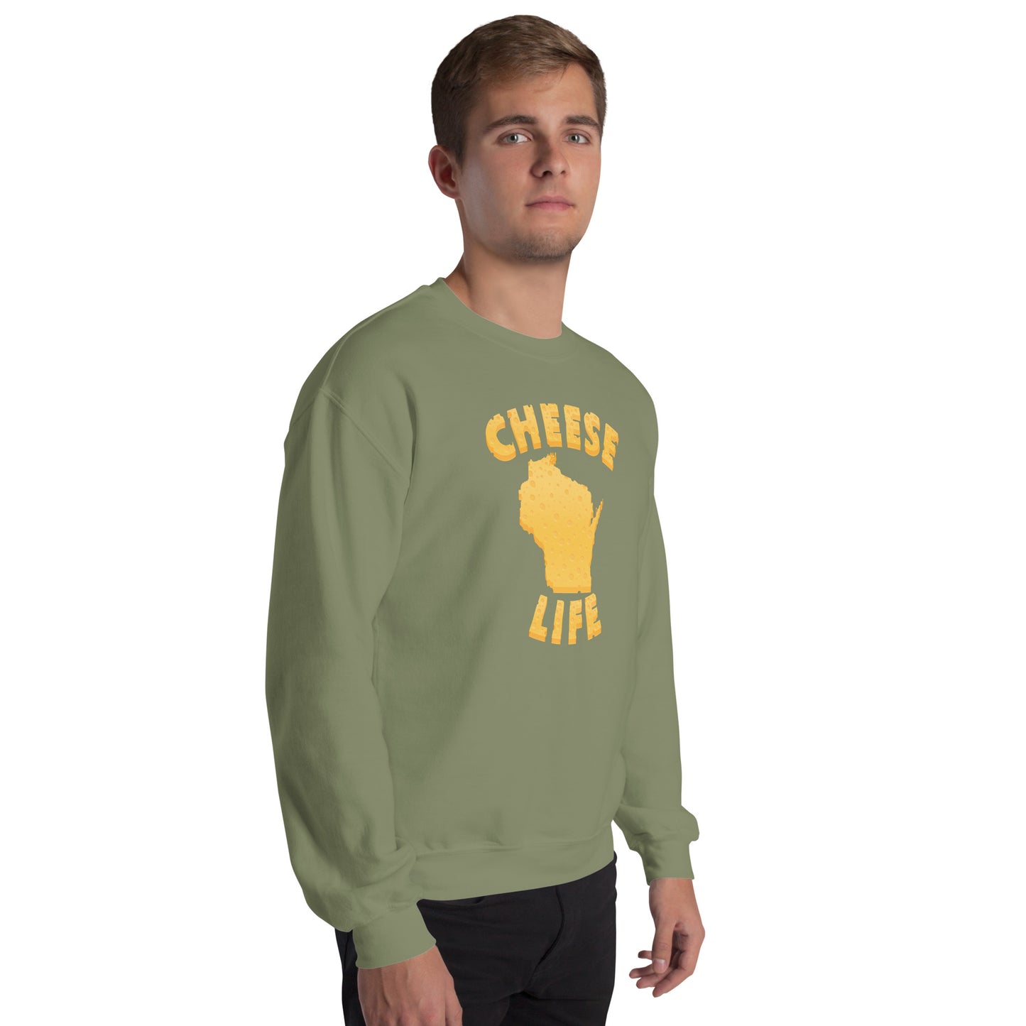 Mens Cheese Life Wisconsin Sweatshirt