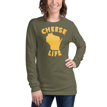 Womens Cheese Life Wisconsin Long Sleeve Tee