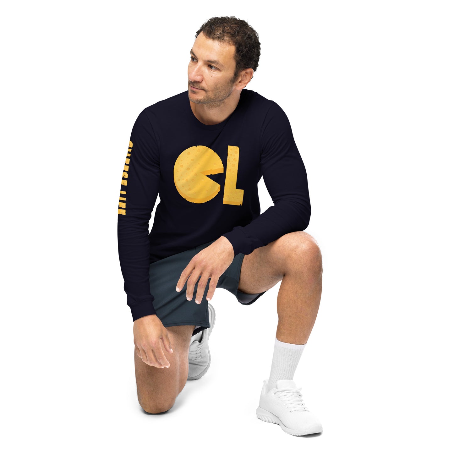 Mens Cheese Life Logo Long Sleeve Tee