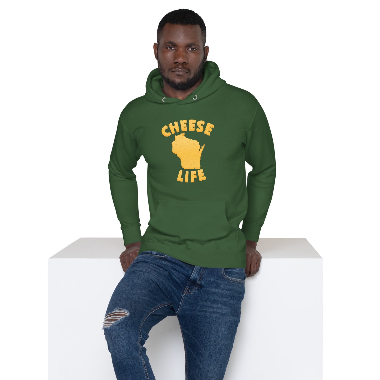 Mens Cheese Life Wisconsin Hoodie