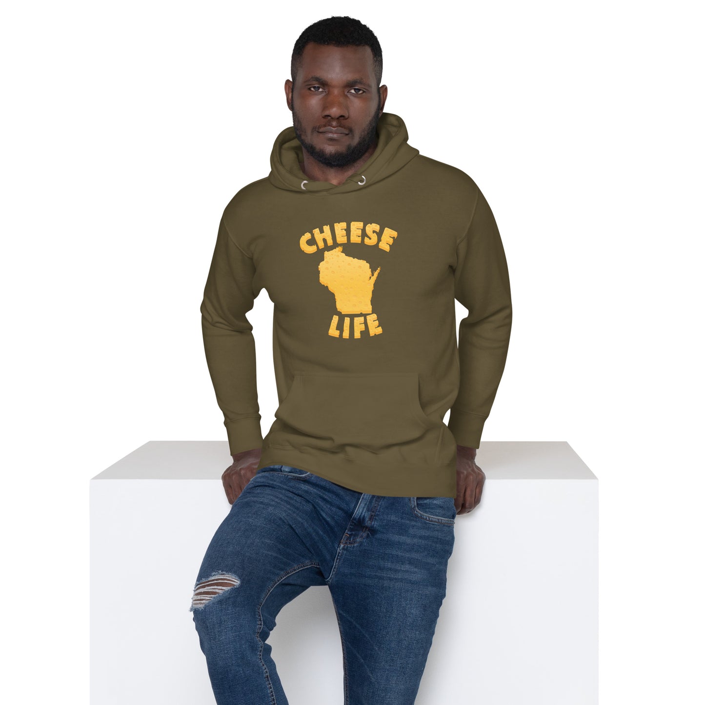 Mens Cheese Life Wisconsin Hoodie