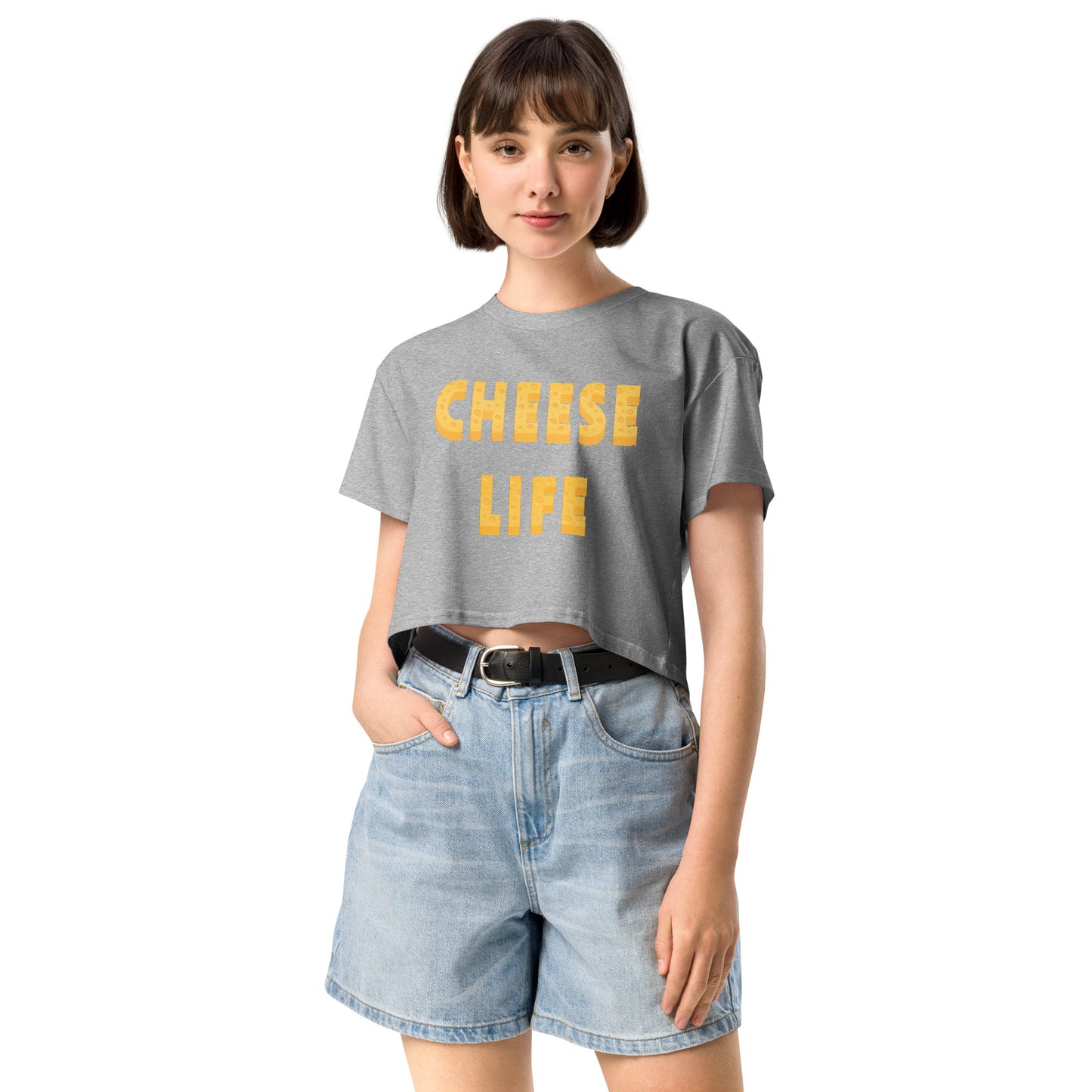 Womens Cheese Life Classic Crop Tee