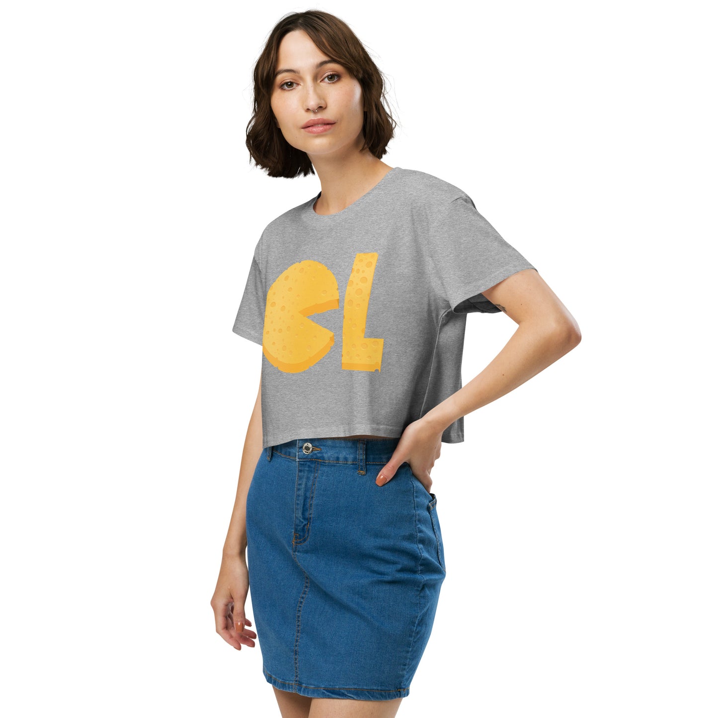 Womens Cheese Life Logo Crop Tee