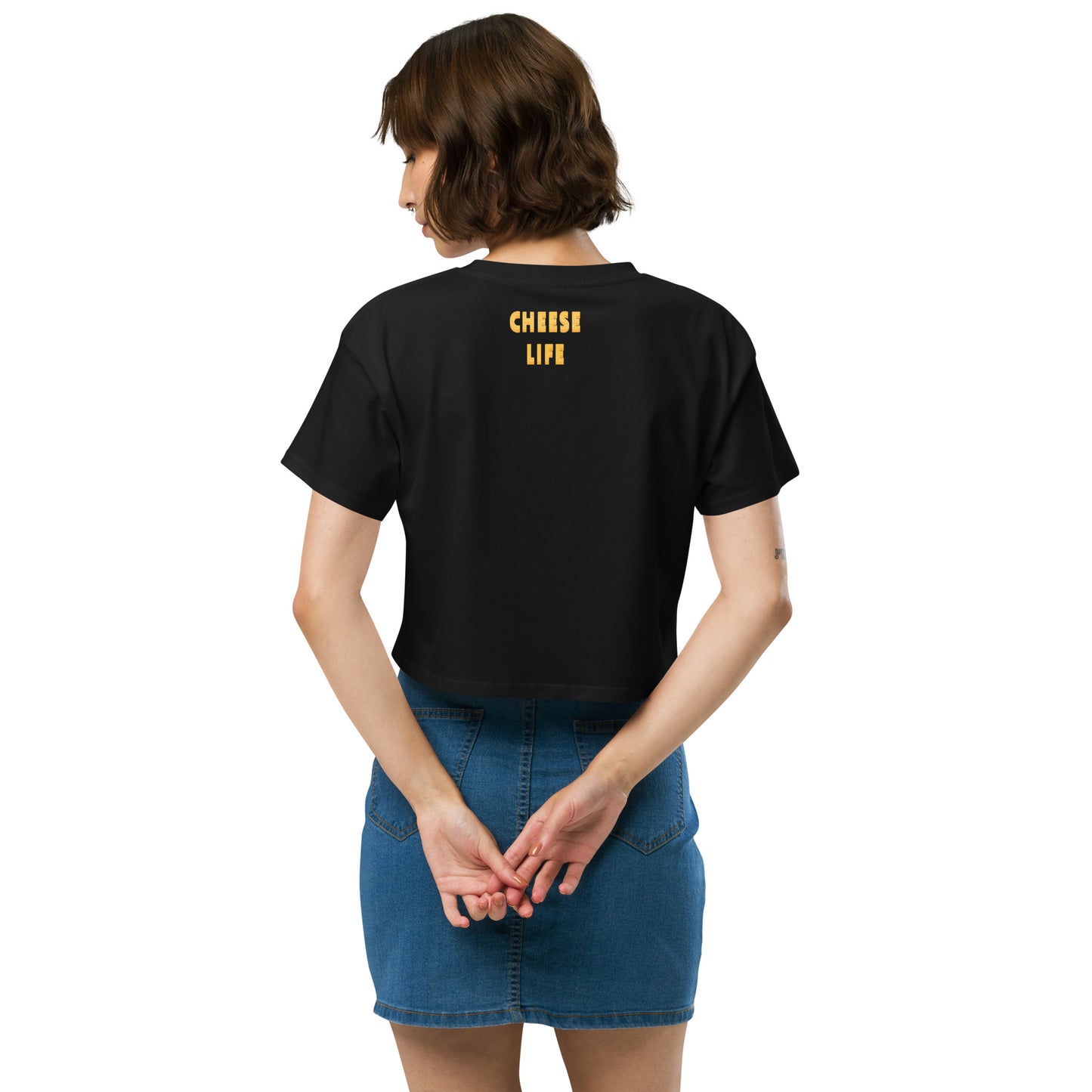 Womens Cheese Life Logo Crop Tee