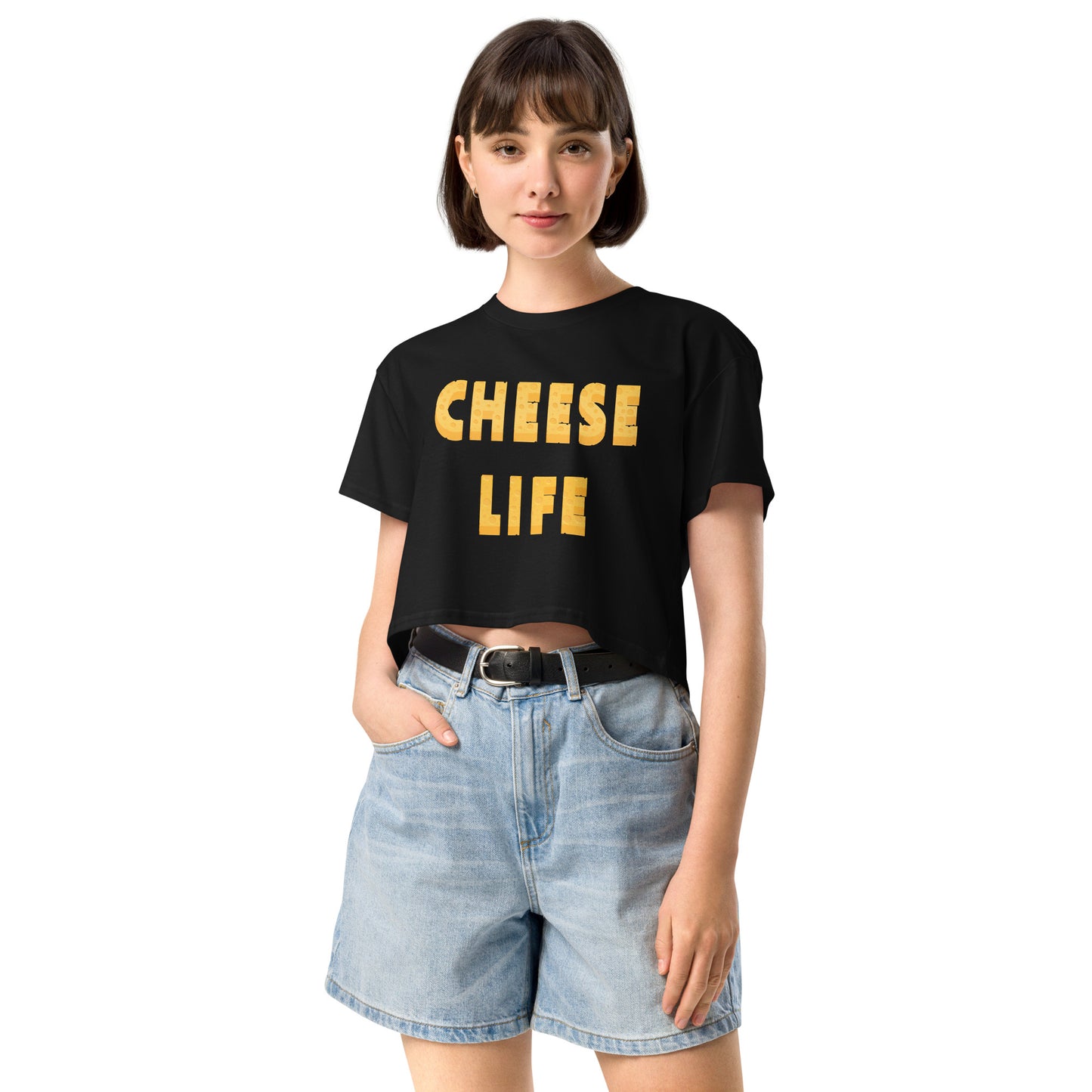 Womens Cheese Life Classic Crop Tee