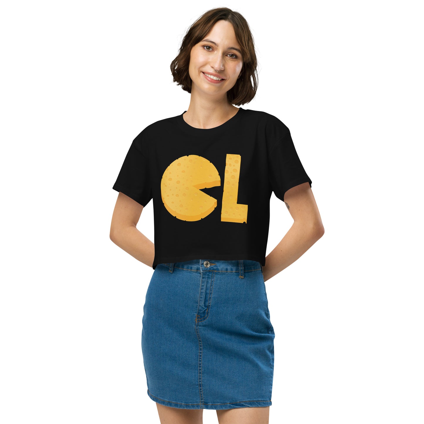 Womens Cheese Life Logo Crop Tee