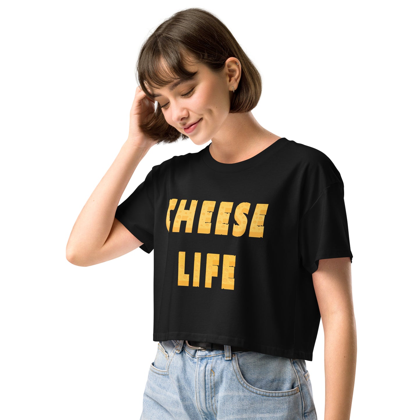 Womens Cheese Life Classic Crop Tee