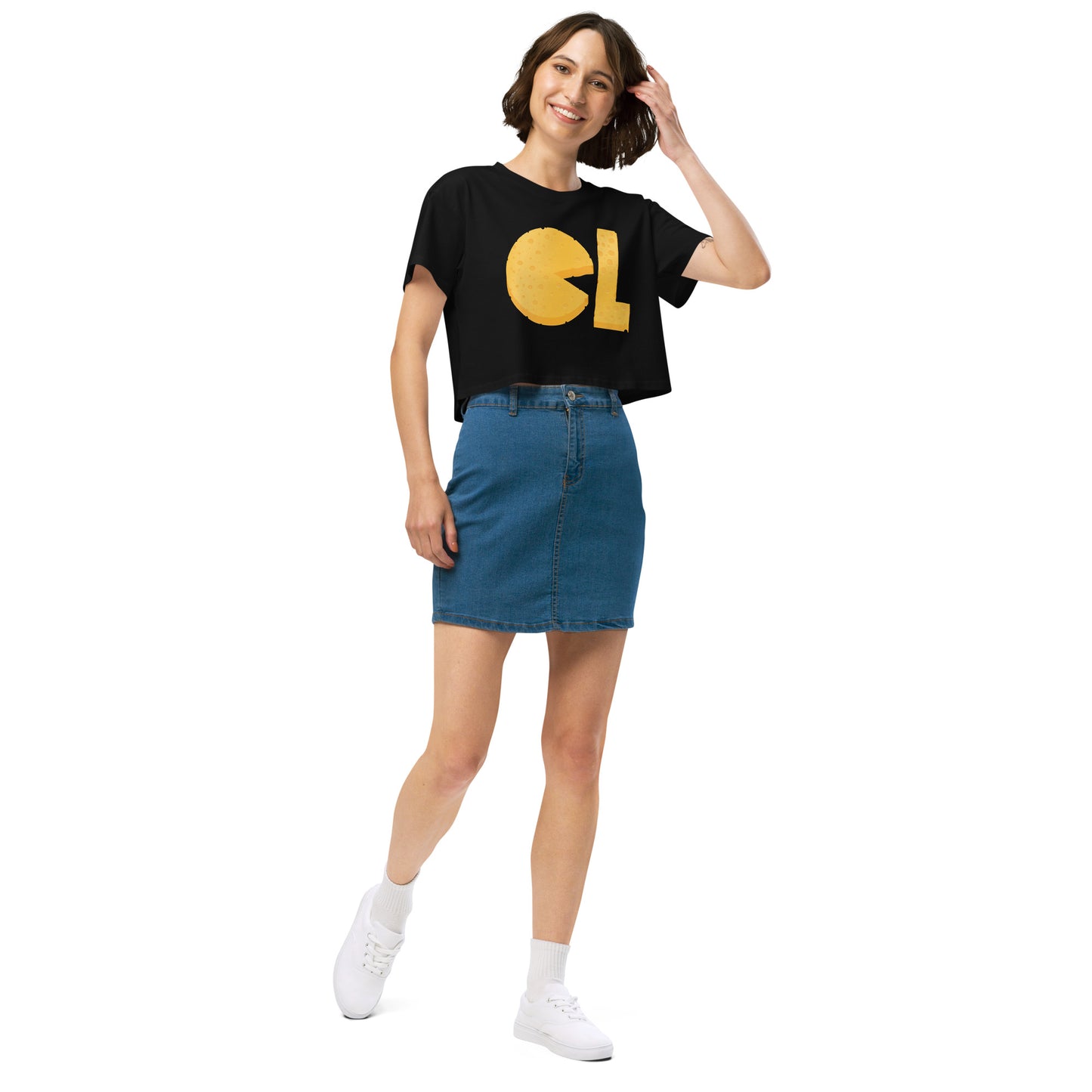 Womens Cheese Life Logo Crop Tee