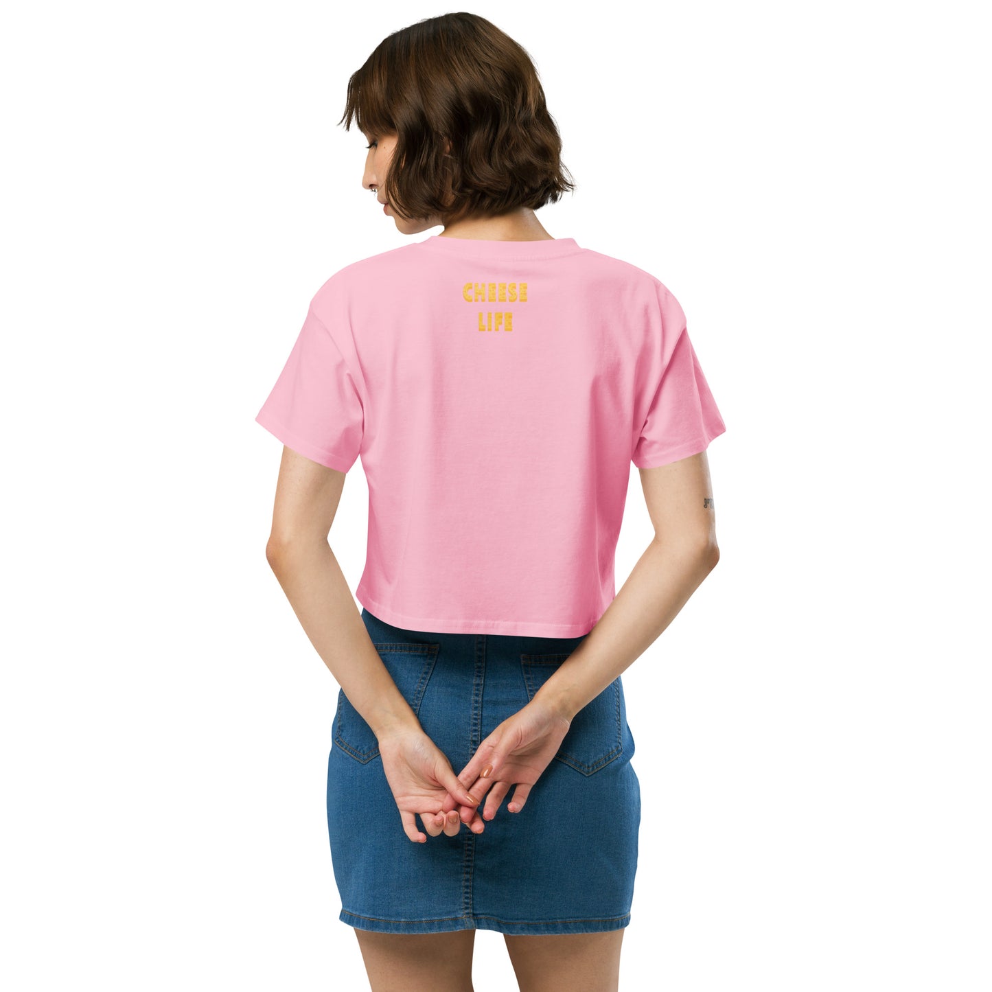 Womens Cheese Life Logo Crop Tee