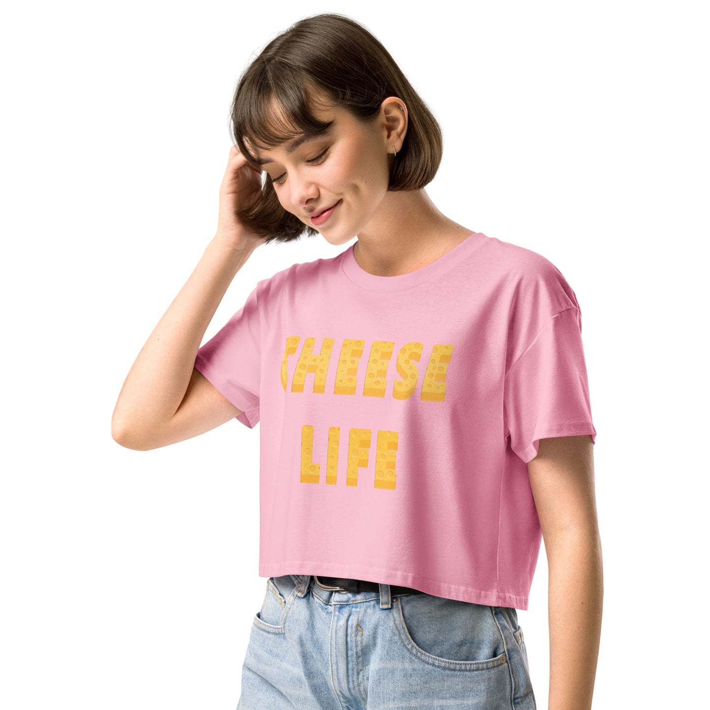 Womens Cheese Life Classic Crop Tee