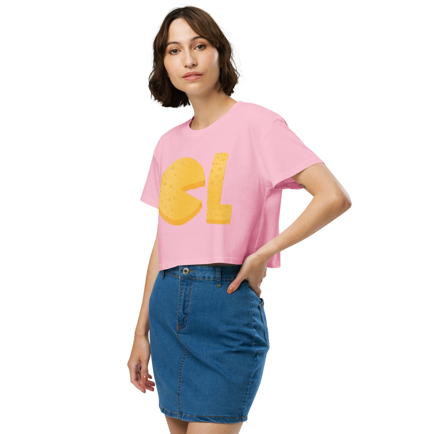 Womens Cheese Life Logo Crop Tee