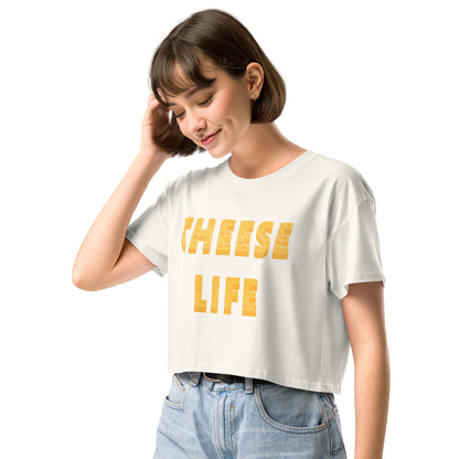 Womens Cheese Life Classic Crop Tee