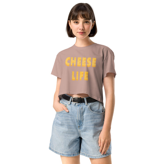 Womens Cheese Life Classic Crop Tee