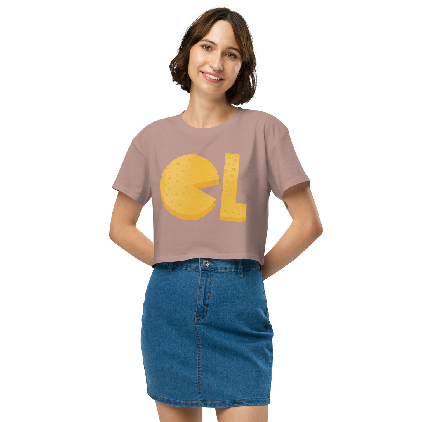 Womens Cheese Life Logo Crop Tee