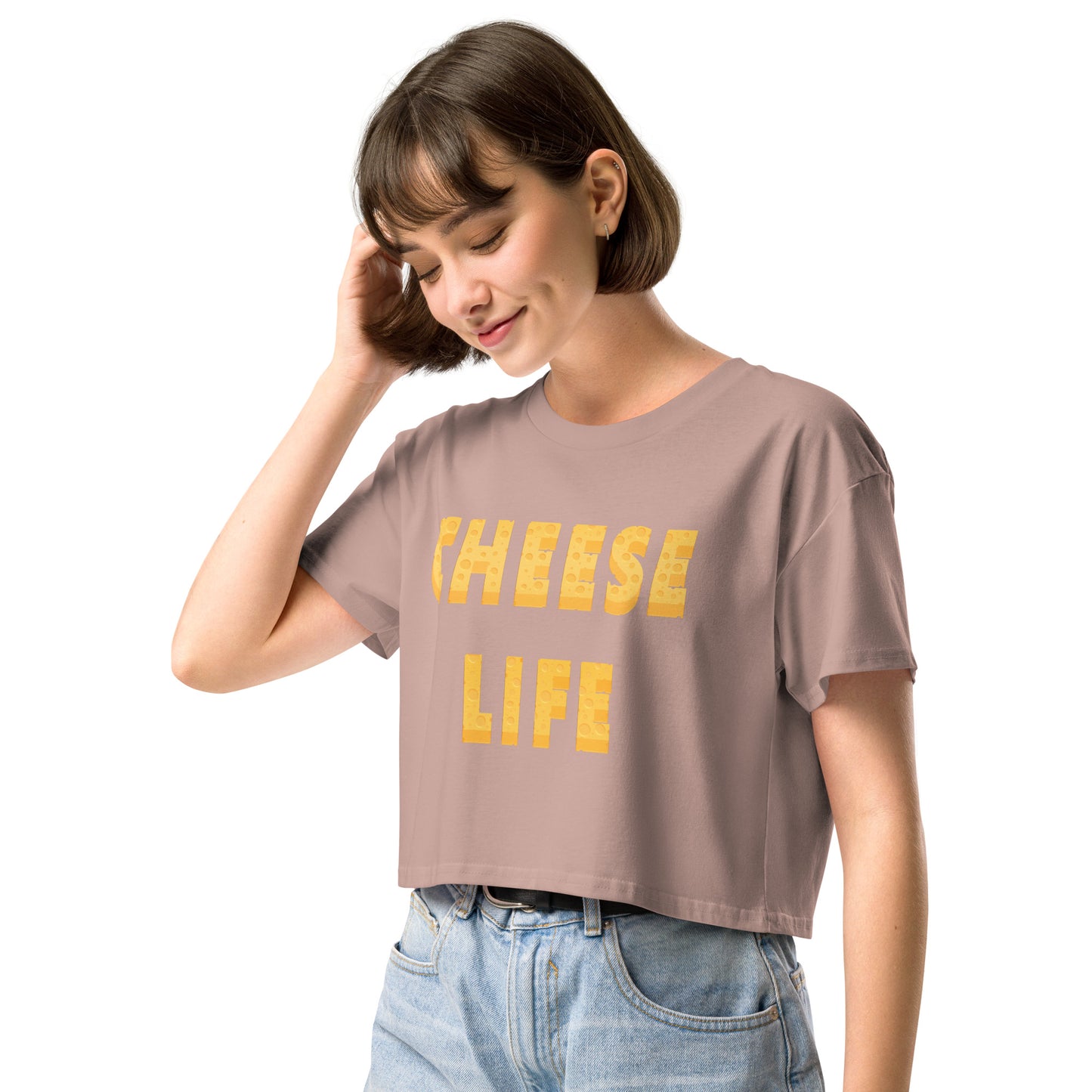 Womens Cheese Life Classic Crop Tee