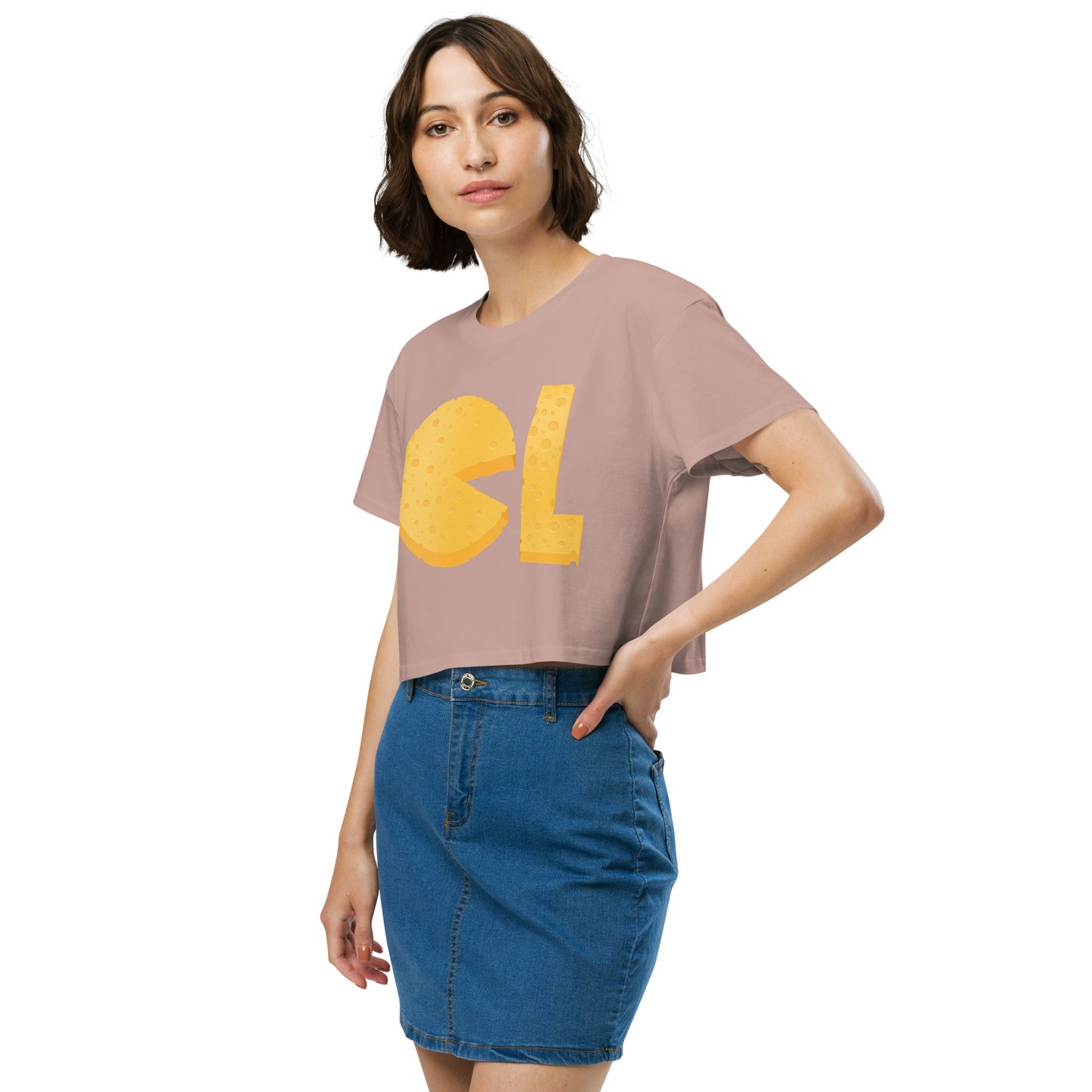 Womens Cheese Life Logo Crop Tee