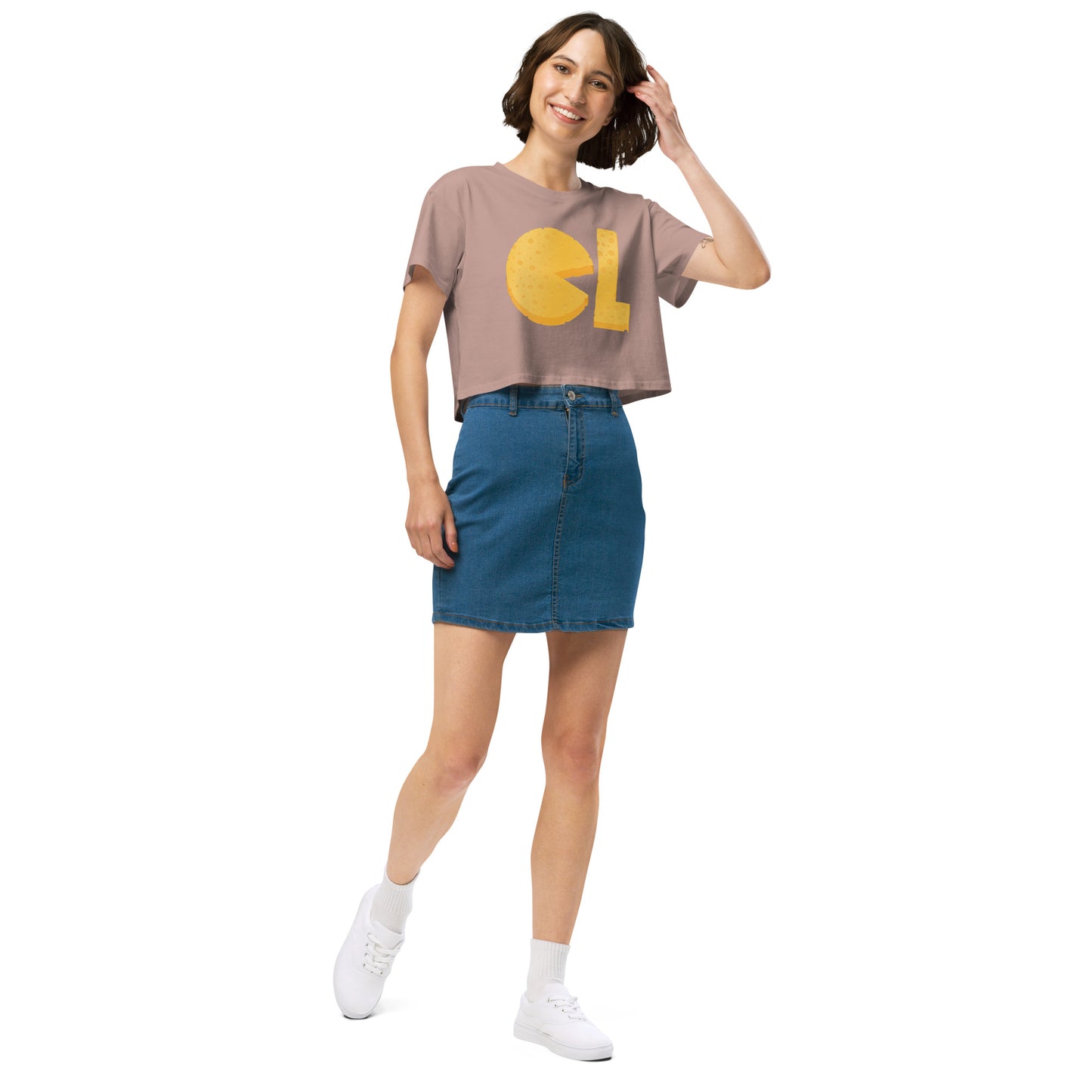 Womens Cheese Life Logo Crop Tee