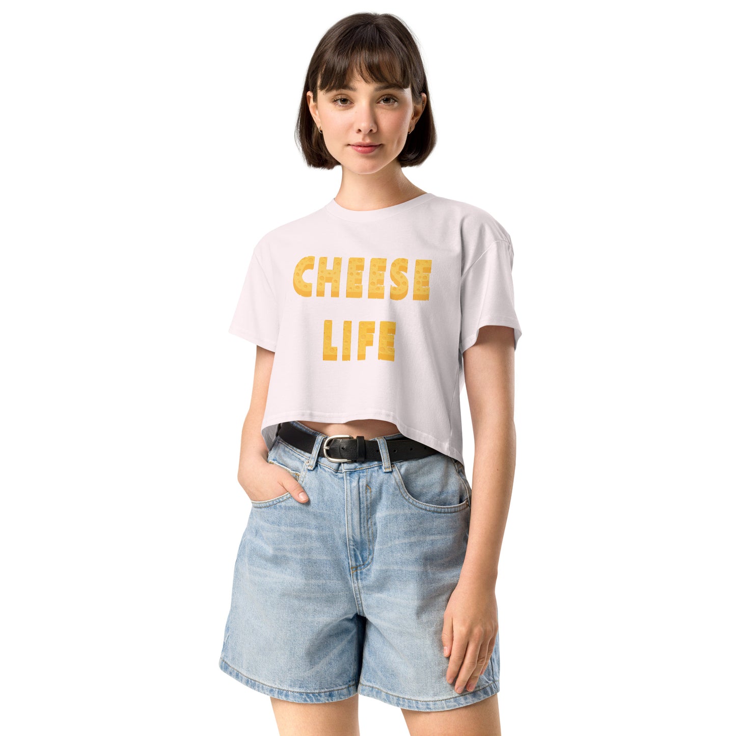 Womens Cheese Life Classic Crop Tee