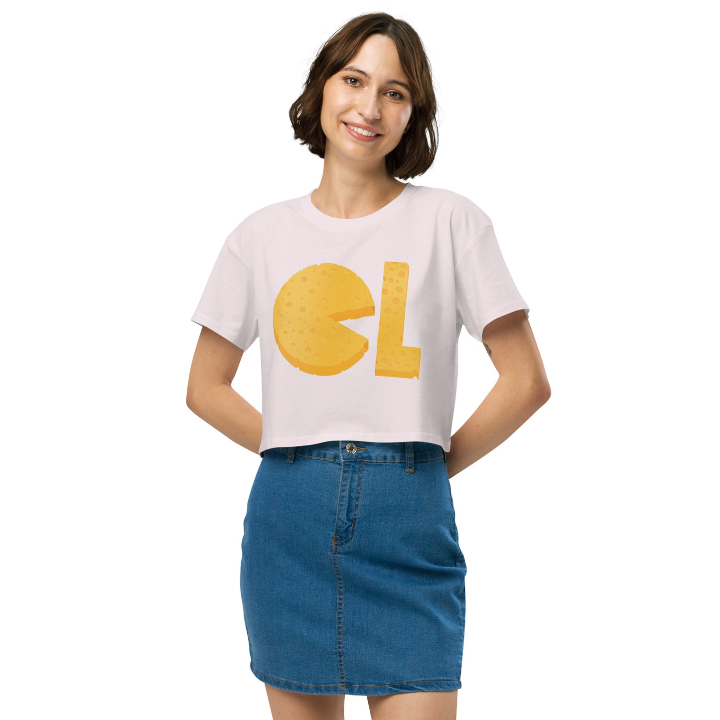 Womens Cheese Life Logo Crop Tee