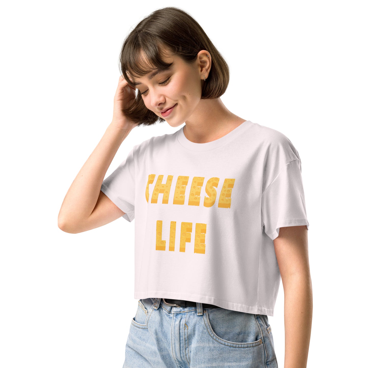 Womens Cheese Life Classic Crop Tee