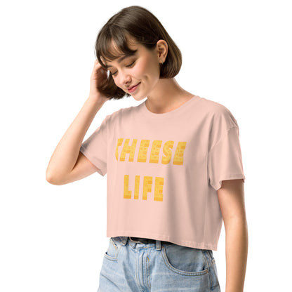 Womens Cheese Life Classic Crop Tee