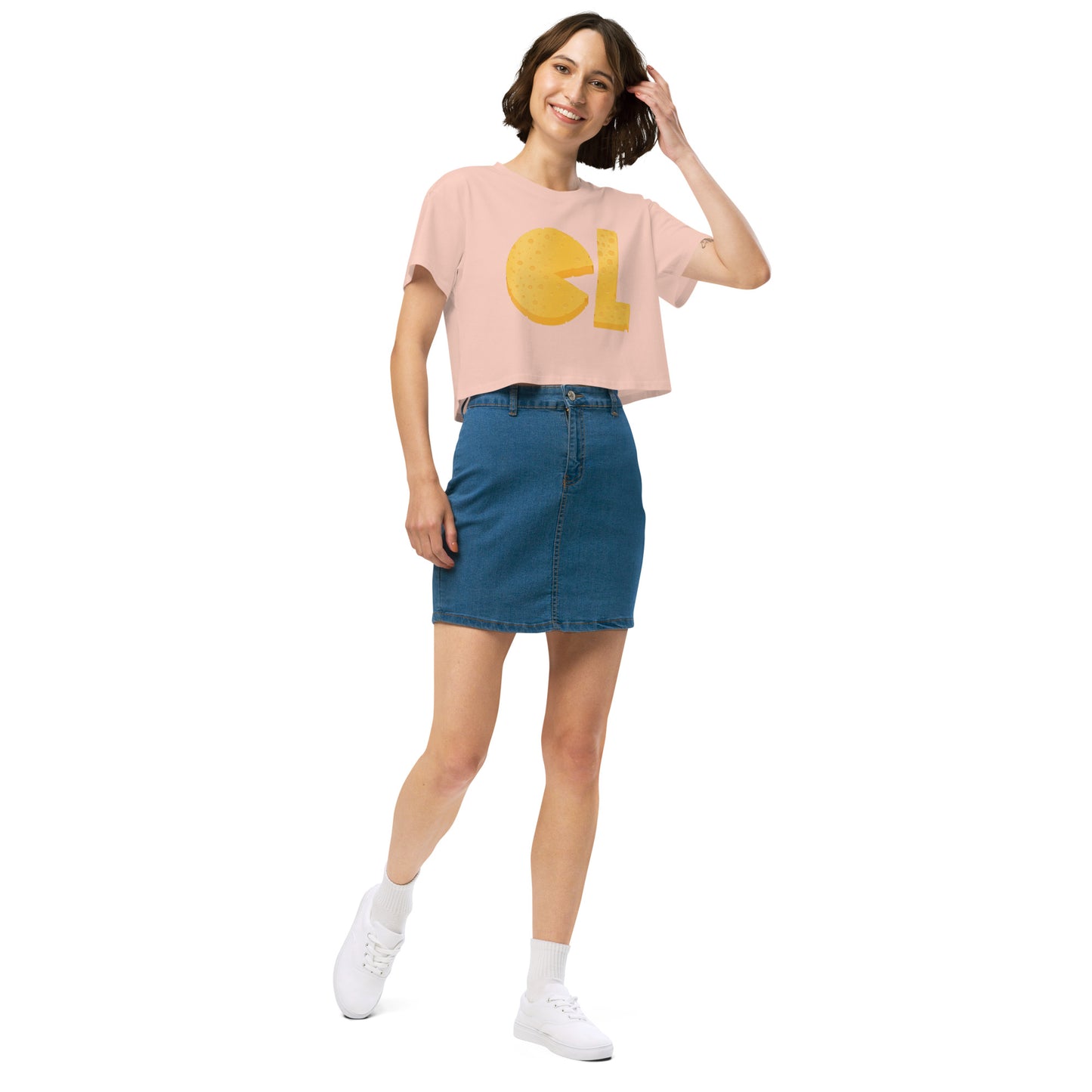 Womens Cheese Life Logo Crop Tee