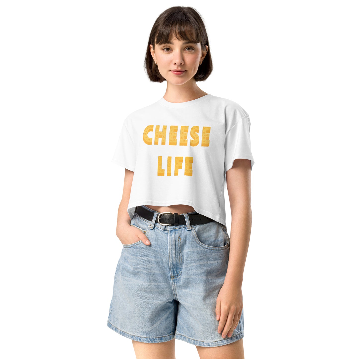 Womens Cheese Life Classic Crop Tee