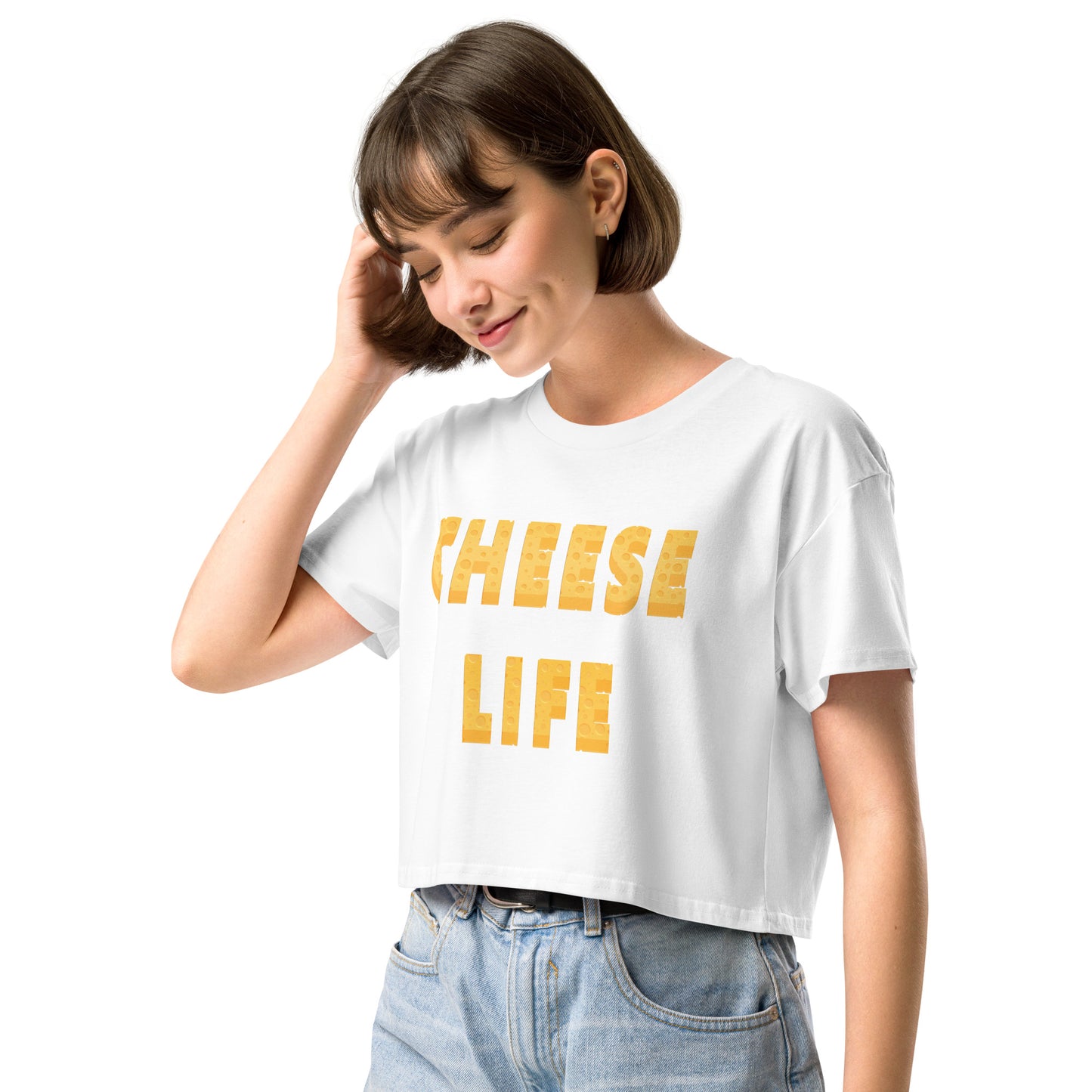 Womens Cheese Life Classic Crop Tee