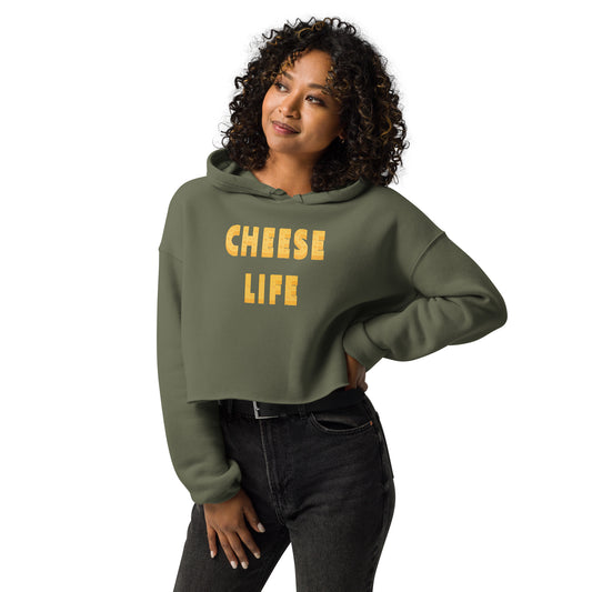 Womens Cheese Life Classic Crop Hoodie