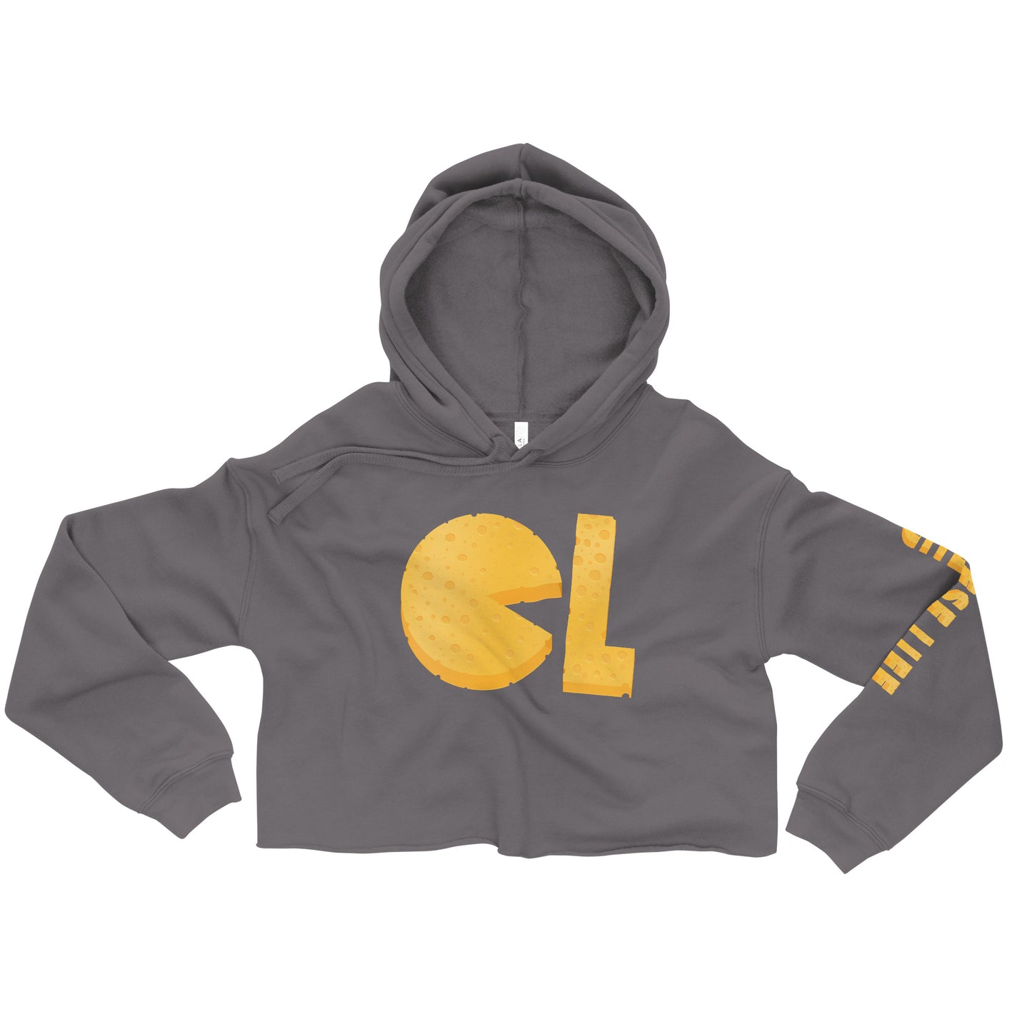 Womens Cheese Life Logo Cropped Hoodie
