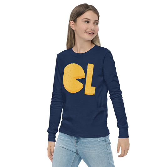 Cheese Life Logo Girls Long Sleeve T-Shirt